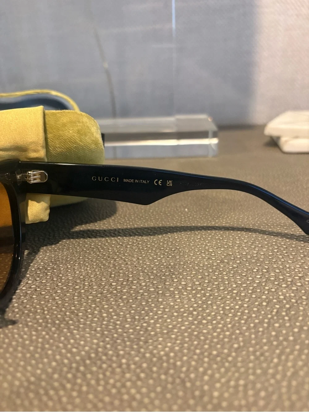Gucci Black Cat-Eye Sunglasses with Brown Lenses
